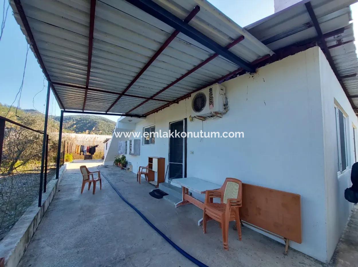 Ortaca Okçular 3 000M2 Land, 100 M2 2 1 Detached Unfurnished House For Rent