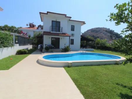 Furnished With Swimming Pool On 500 M2 Detached Plot In Dalyan, Earthquake Resistant 4 In 1 Duplex For Sale